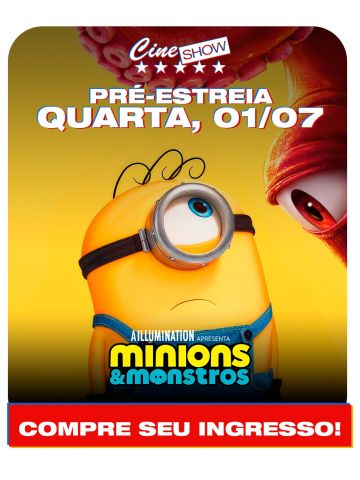 ⚠️ ATENÇÃO ⚠️
Pré-estreia de Minions & Monstros já está disponível! 💛
Garanta agora seus ingressos e veja #MinionsMonstrosFilme, quarta-feira, 01/07, no Cine Show!
Mais informações no site: www.cineshow.com.br
#CineShow #Cinema #Pipoca