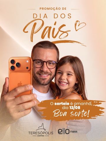 Amanhã é dia de descobrir quem vai levar esse presentão para casa! 🎁
O sorteio da nossa promoção de Dia dos Pais acontece amanhã, e a expectativa já está lá em cima. Será que o próximo papai sortudo está por aqui? 👀
Boa sorte a todos que participaram e, principalmente, fique de olho para não perder o resultado!
Sorteio às 11h - 1º Piso