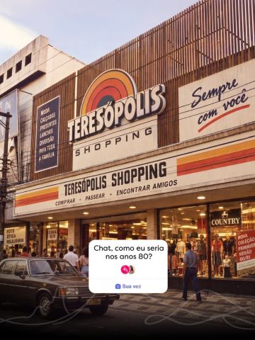 Como eu seria nos anos 80? ✨
Será que eu ia arrasar no look, viver na pista de dança ou passar a tarde no shopping?
A gente entrou nessa trend e viajou direto para os anos 80. Agora queremos saber: qual versão você seria?