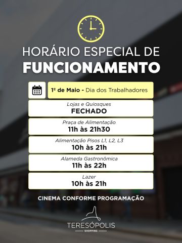 Fique por dentro do funcionamento neste feriado! 🕒✨
Programe-se e aproveite!