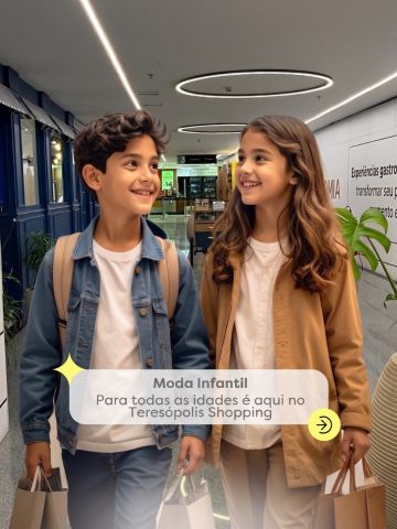 Os pequenos crescem, o estilo muda, mas um lugar continua sendo o destino certo para encontrar tudo o que eles precisam.
No Teresópolis Shopping, você encontra opções de moda infantil para todas as idades, com conforto, qualidade e muito estilo para acompanhar cada fase da infância. 🧒
Venha renovar o guarda-roupa da criançada e aproveite para passear, brincar e viver bons momentos em família!