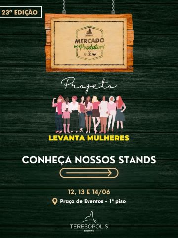 O Mercado do Produtor está de volta ao Teresópolis Shopping com mais uma edição repleta de talentos locais, produtos artesanais e histórias inspiradoras.
Nesta 23ª edição, conheça de perto os empreendimentos do projeto Levanta Mulheres, uma iniciativa que valoriza o empreendedorismo feminino e fortalece negócios da nossa região.
📅 12, 13 e 14 de junho
📍 Praça de Eventos – 1º piso
Prestigie quem produz, cria e transforma. Venha conhecer os stands e apoiar o comércio local! 💛